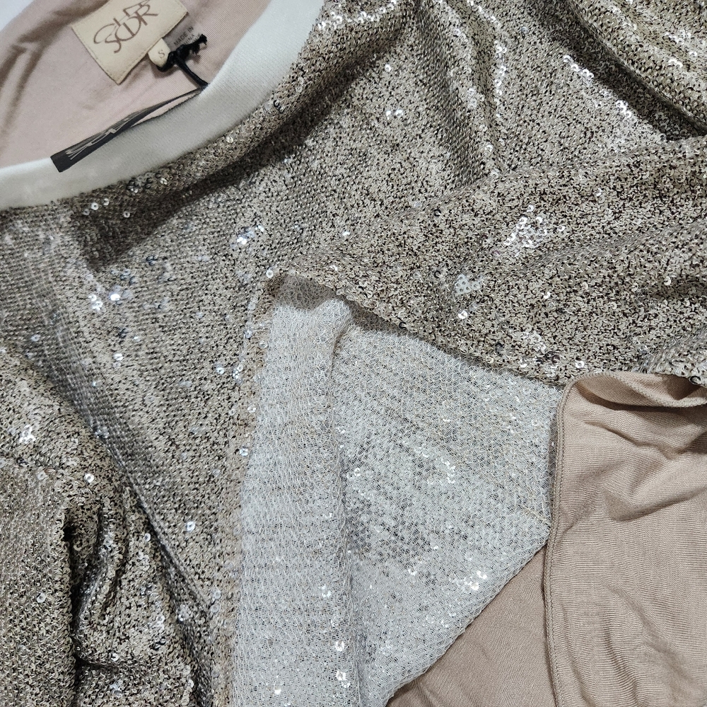 NWT Chaser silver sequin sweater - Picture 8 of 8